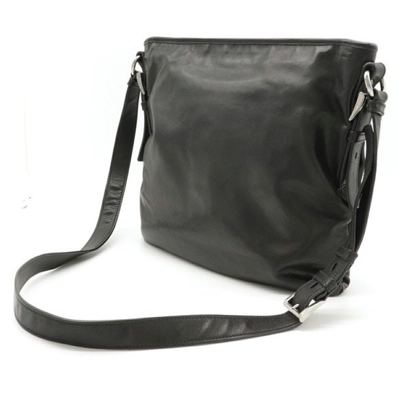 Prada Leather Black Soft Bag Nero Calf Shoulder - Picture 1 of 8